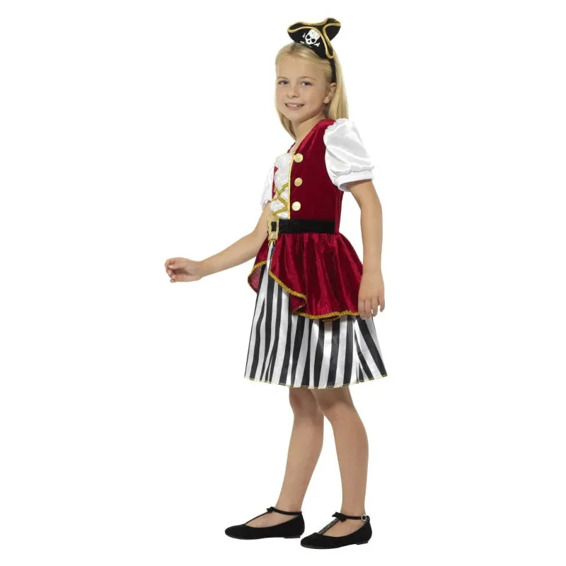 Deluxe Pirate Girl Costume, Red & Black