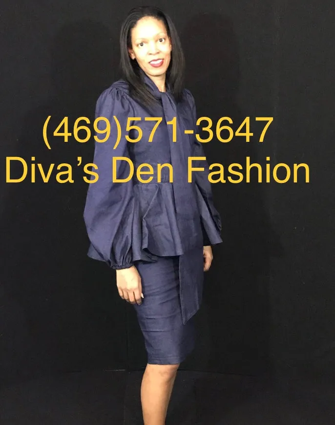 Denim Puff Sleeve Dress