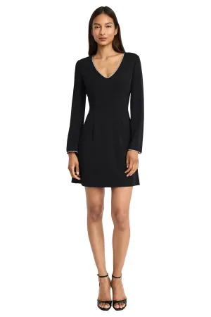 Donna Morgan Rhinestone-Trim Fit & Flare Mini Dress