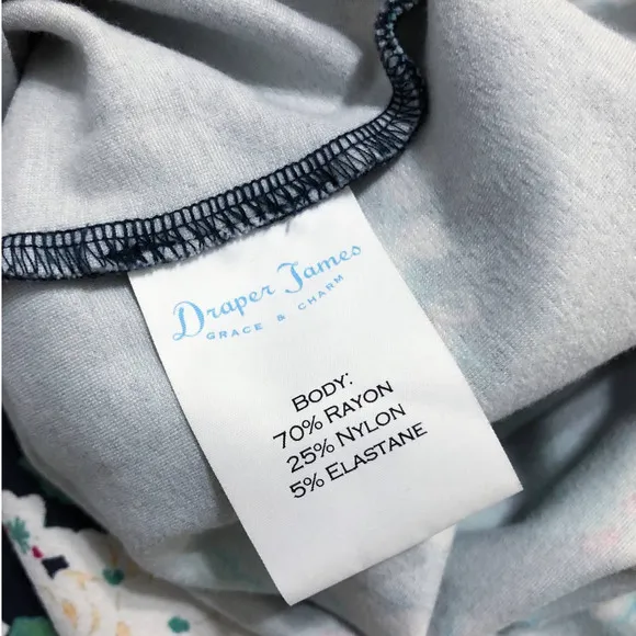 Draper James Hydrangea Row Floral Peplum Knit Ruffle Dress Size Small