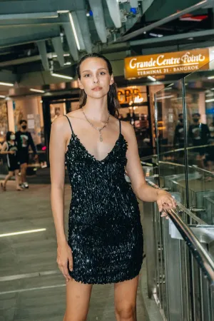 Dress Plumas Black