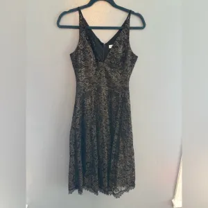 Dress the Population Gold and Black Floral Lace Formal Dress
