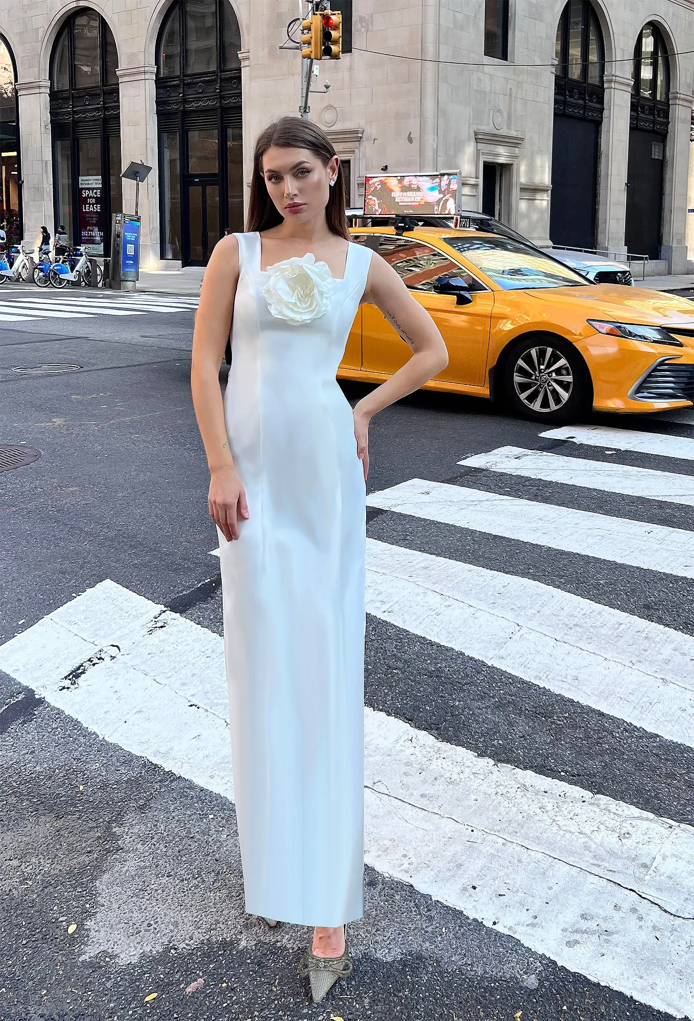 Eden Square Neckline Column Gown