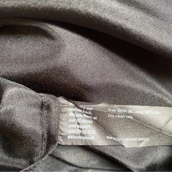 Eileen Fisher 100% Silk U-Neck Sequin Rivulet Black Cocktail Dress- Size Medium