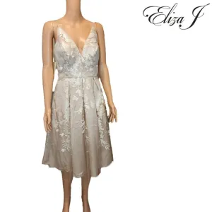 Eliza J Floral Party Dress NWT Cream Size 4