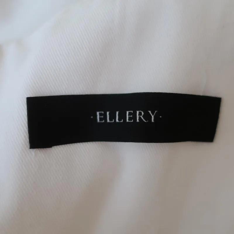 Ellery Voyage Peplum Dress White Cotton Size 2 Sleeveless Cutout-Side Maxi NEW