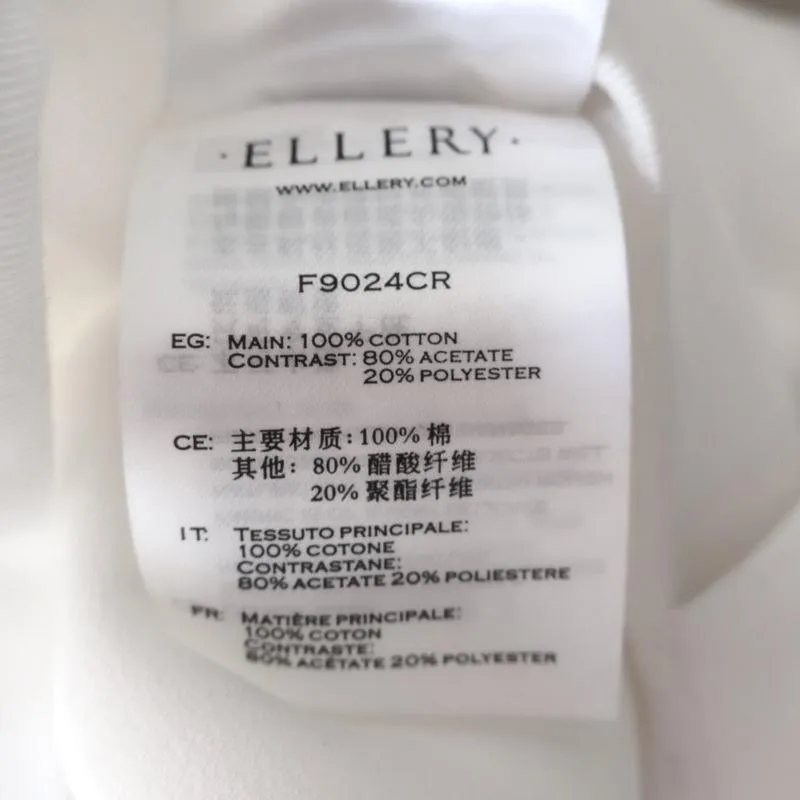 Ellery Voyage Peplum Dress White Cotton Size 2 Sleeveless Cutout-Side Maxi NEW