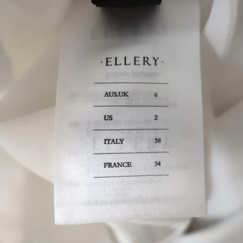 Ellery Voyage Peplum Dress White Cotton Size 2 Sleeveless Cutout-Side Maxi NEW