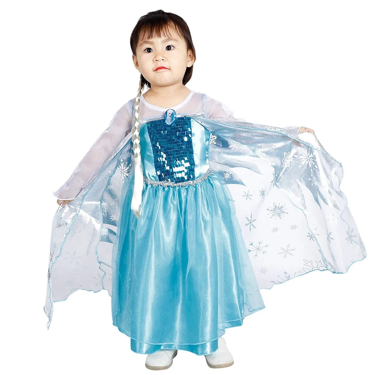 Elsa Dress Up Costume For Little Girls 3-8 Years
