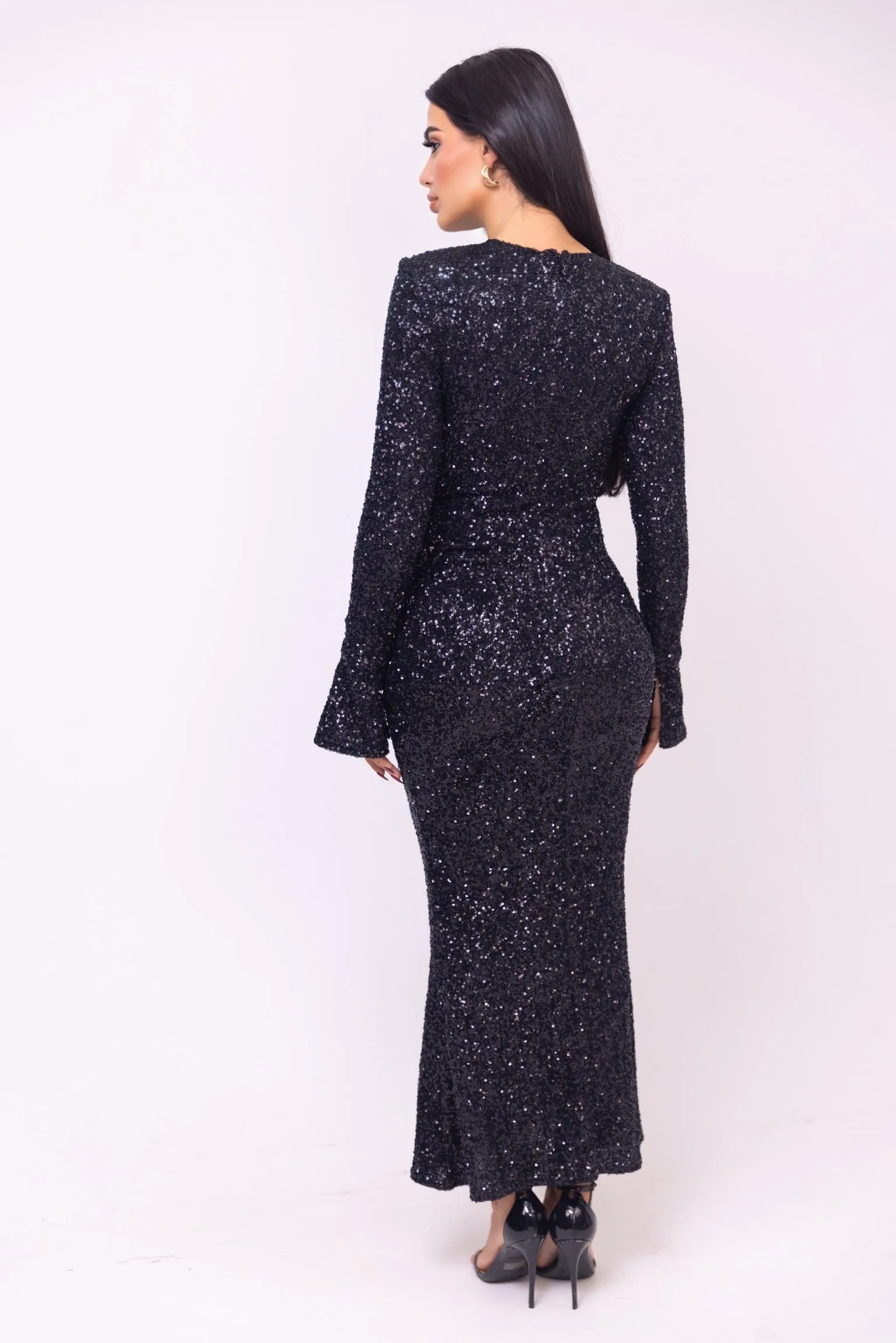 Emori Sequin Black Dress