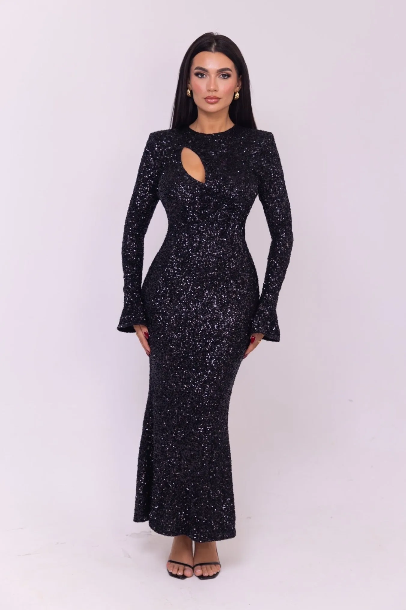 Emori Sequin Black Dress
