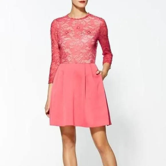 Erin Fetherston Rose Bud Lace Fit &amp; Flare Dress
