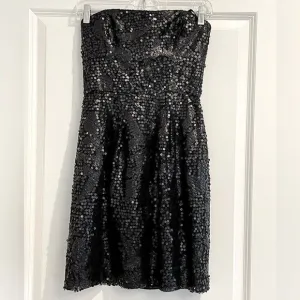 EUC BCBG Carole Black Sequin party dress short Sz. 02