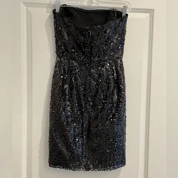 EUC BCBG Carole Black Sequin party dress short Sz. 02