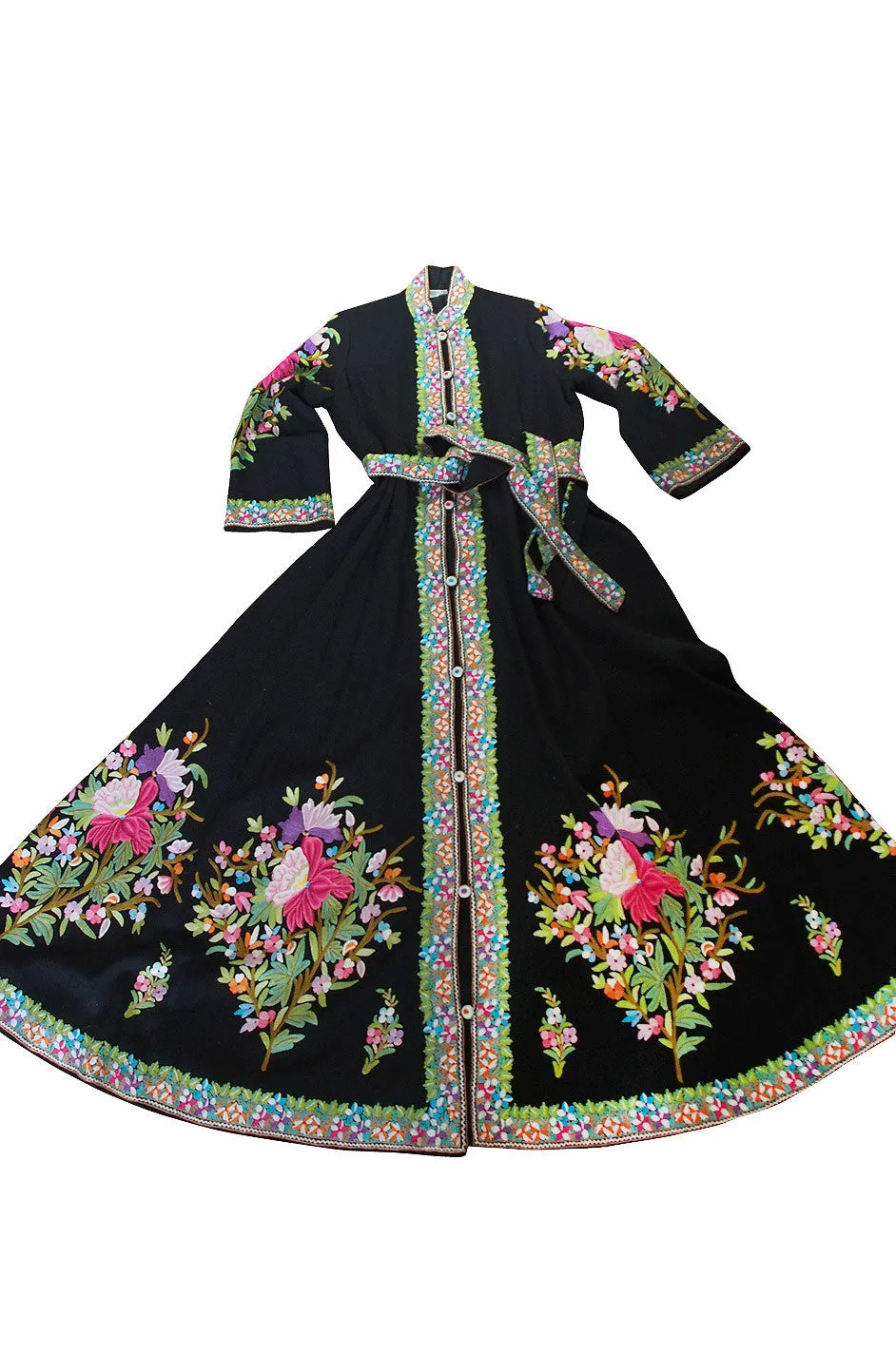 Exceptional Antique Hand Embroidered Coat or Gown