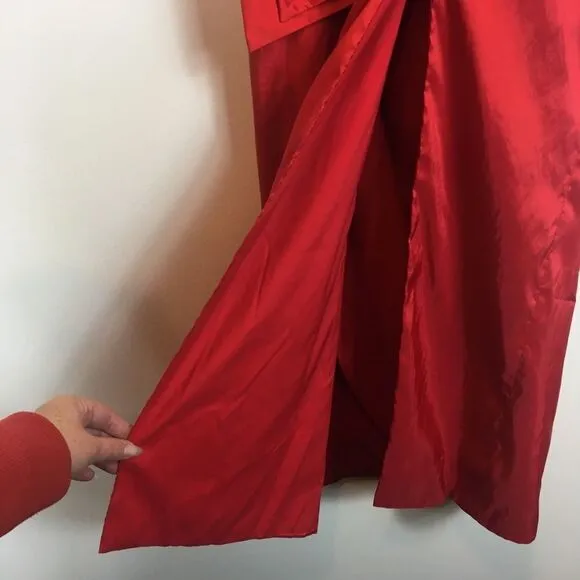 Fame and Partners Strapless Column Gown with Big Bow and High Slit