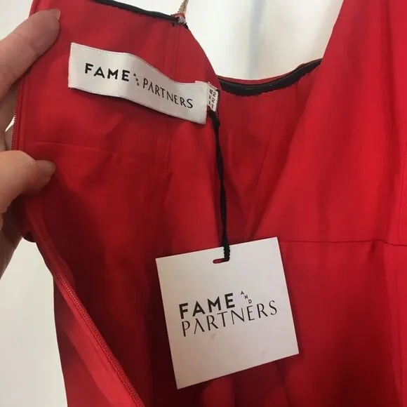 Fame and Partners Strapless Column Gown with Big Bow and High Slit