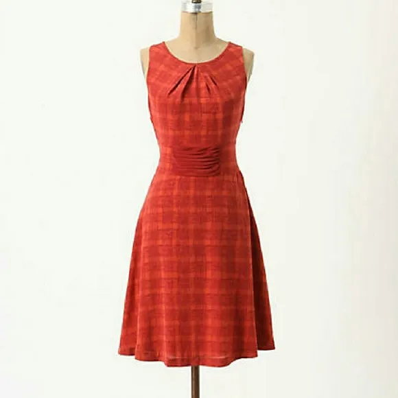 Feminine fit and flare Goji Plaid dress