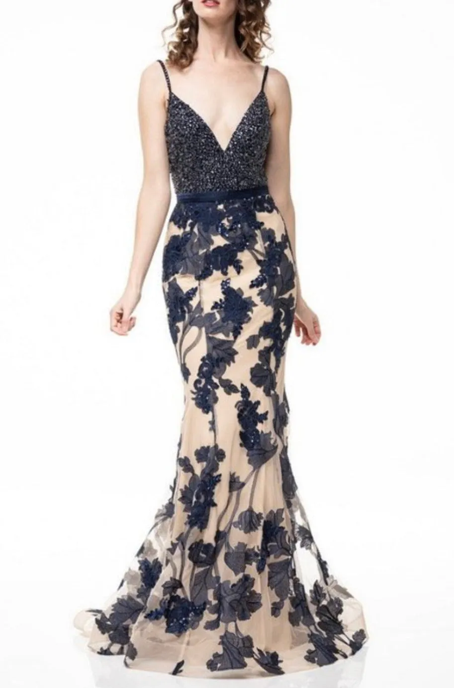 Fiona Navy and Nude Gown