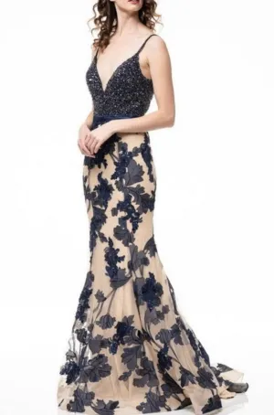 Fiona Navy and Nude Gown