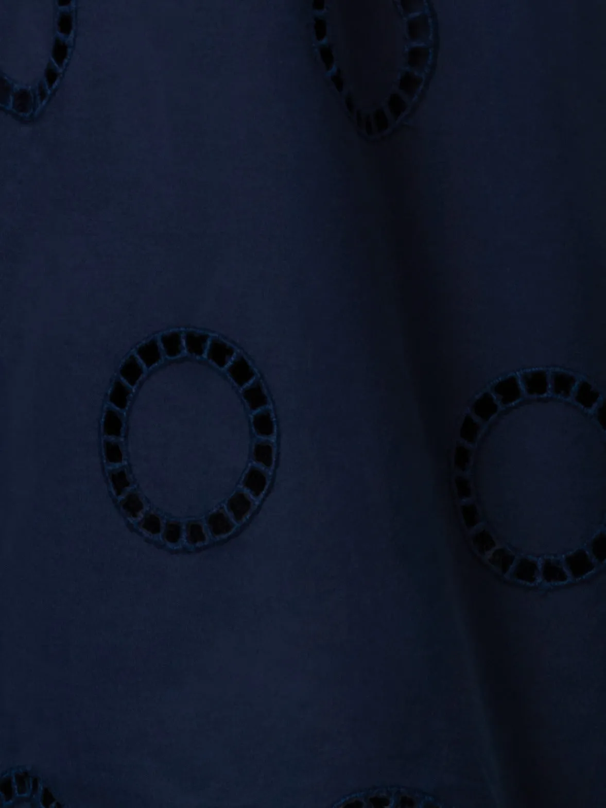 Fit & Flare Circle Embroidery Midi Shirt Dress