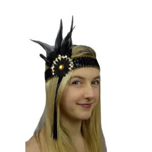 Flapper Headband Black and Gold