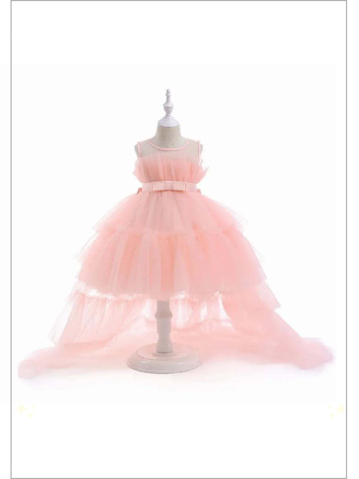 Flawless Frills Trailing Tulle Gown