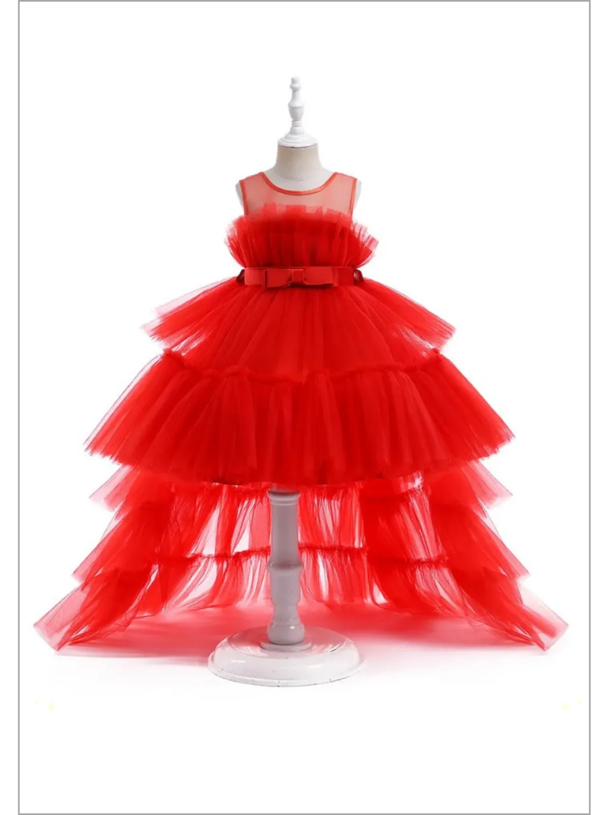 Flawless Frills Trailing Tulle Gown