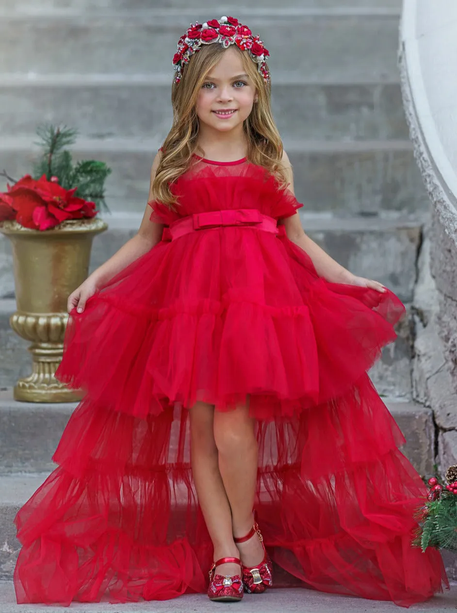 Flawless Frills Trailing Tulle Gown