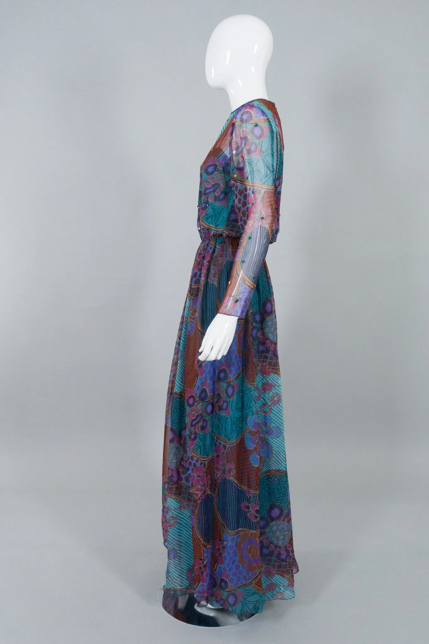 Floral Chiffon Sequin Dress