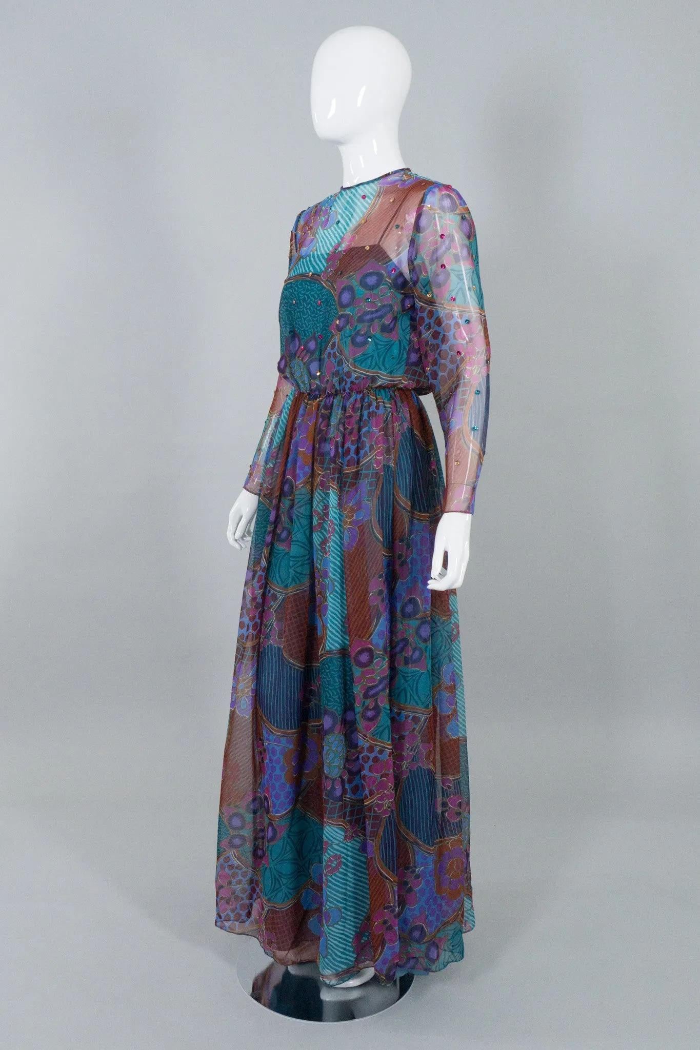 Floral Chiffon Sequin Dress