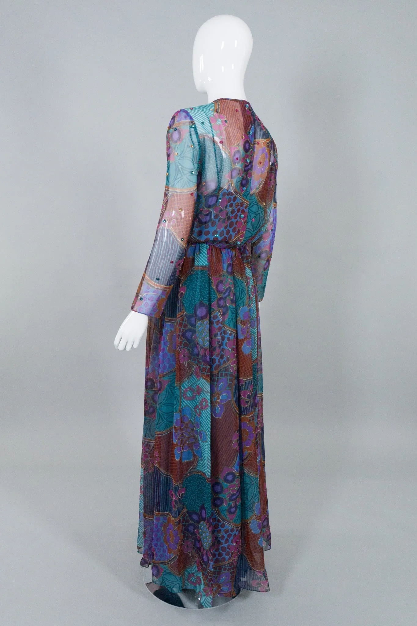 Floral Chiffon Sequin Dress