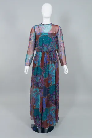 Floral Chiffon Sequin Dress