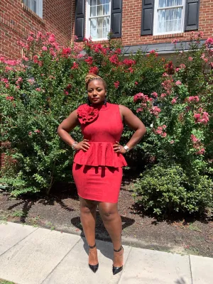 Flower Patch Peplum Dress