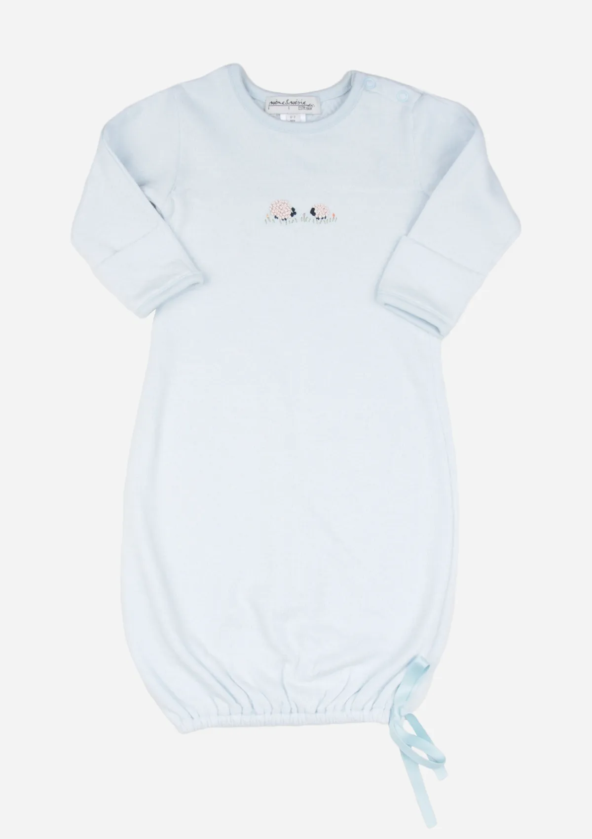 Fluffy Sheep Baby Gown, in Sky Blue