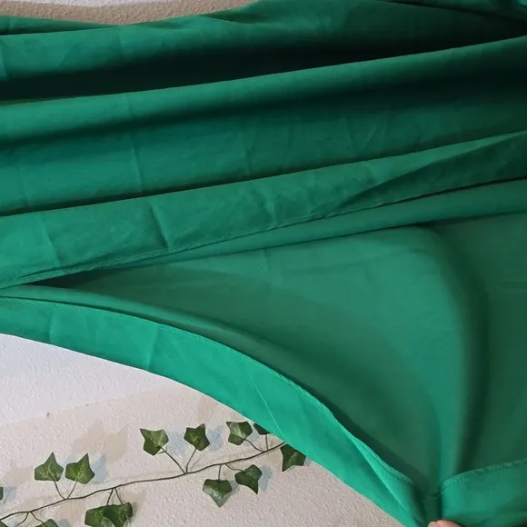 Free People NWOT Satin Gown Green White Lace XS