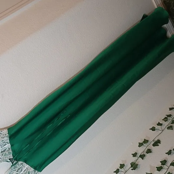 Free People NWOT Satin Gown Green White Lace XS