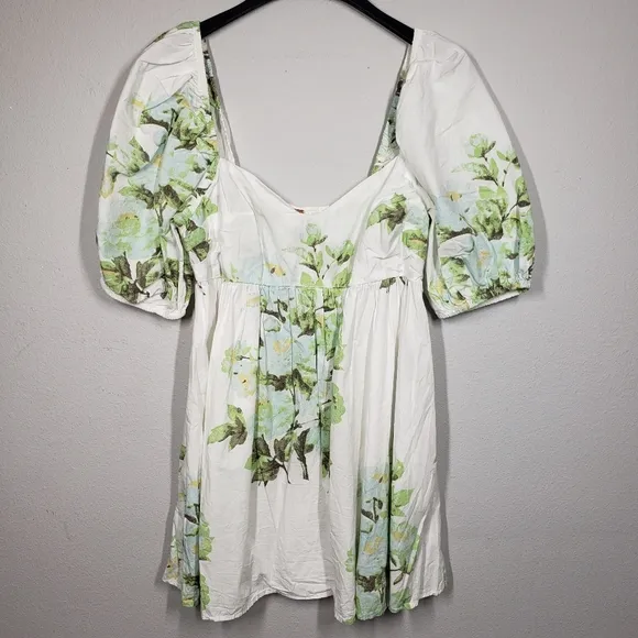 Free People Peony Babydoll Puff Sleeve Dress Size Large