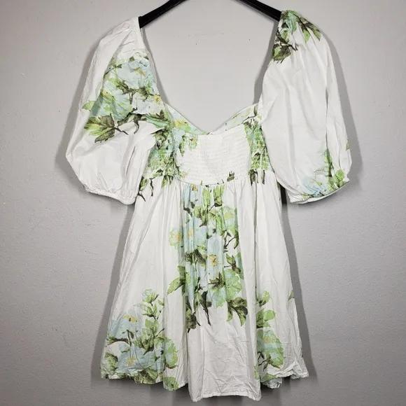 Free People Peony Babydoll Puff Sleeve Dress Size Large