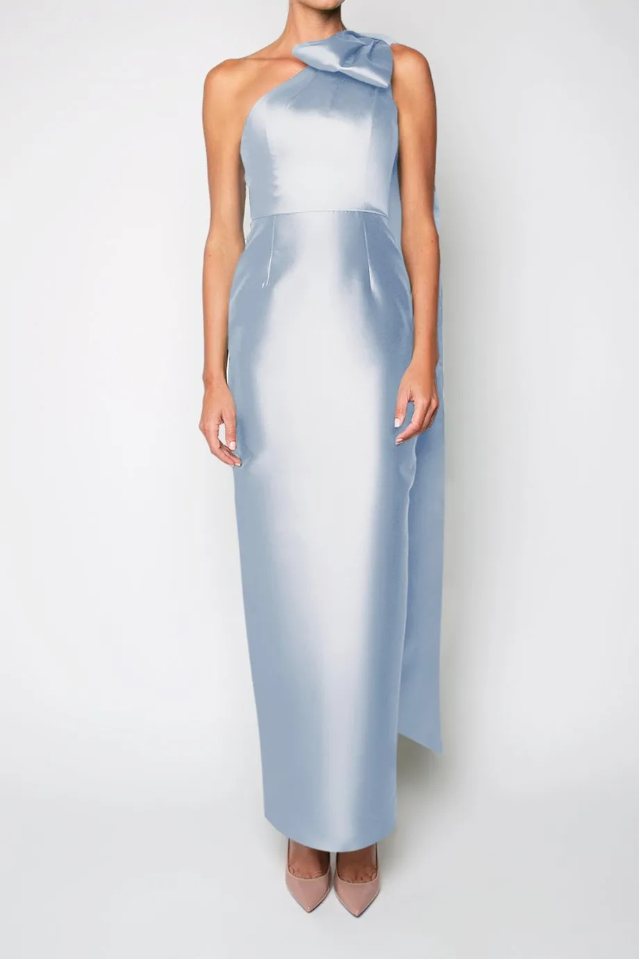 Gabriella Silk and Wool Column Gown