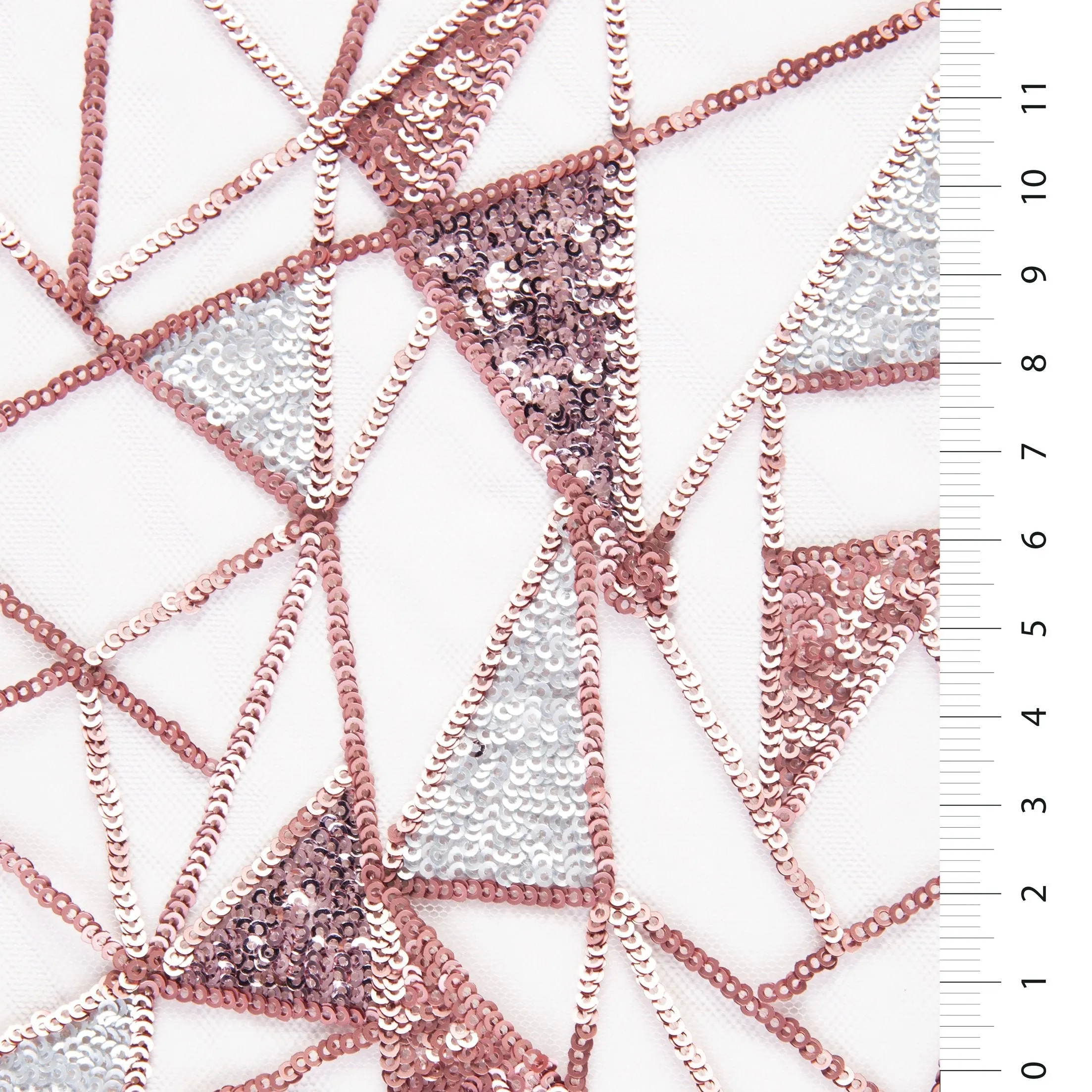 Geometric Colorful Thread Embroidery Fabric