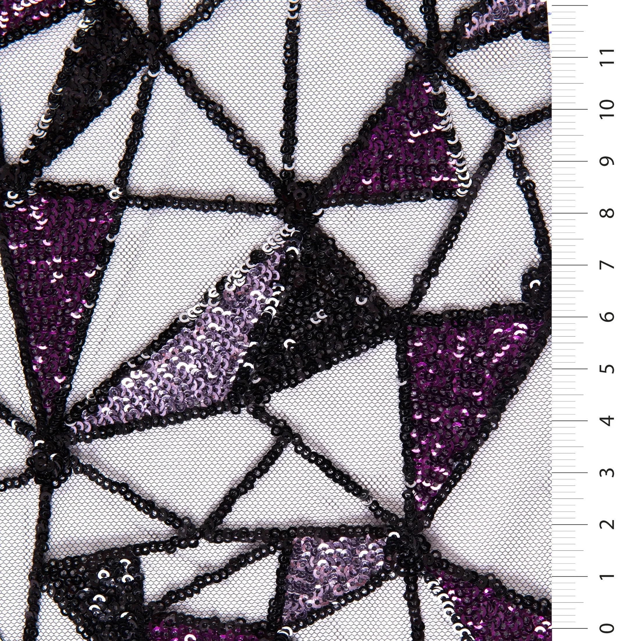 Geometric Colorful Thread Embroidery Fabric