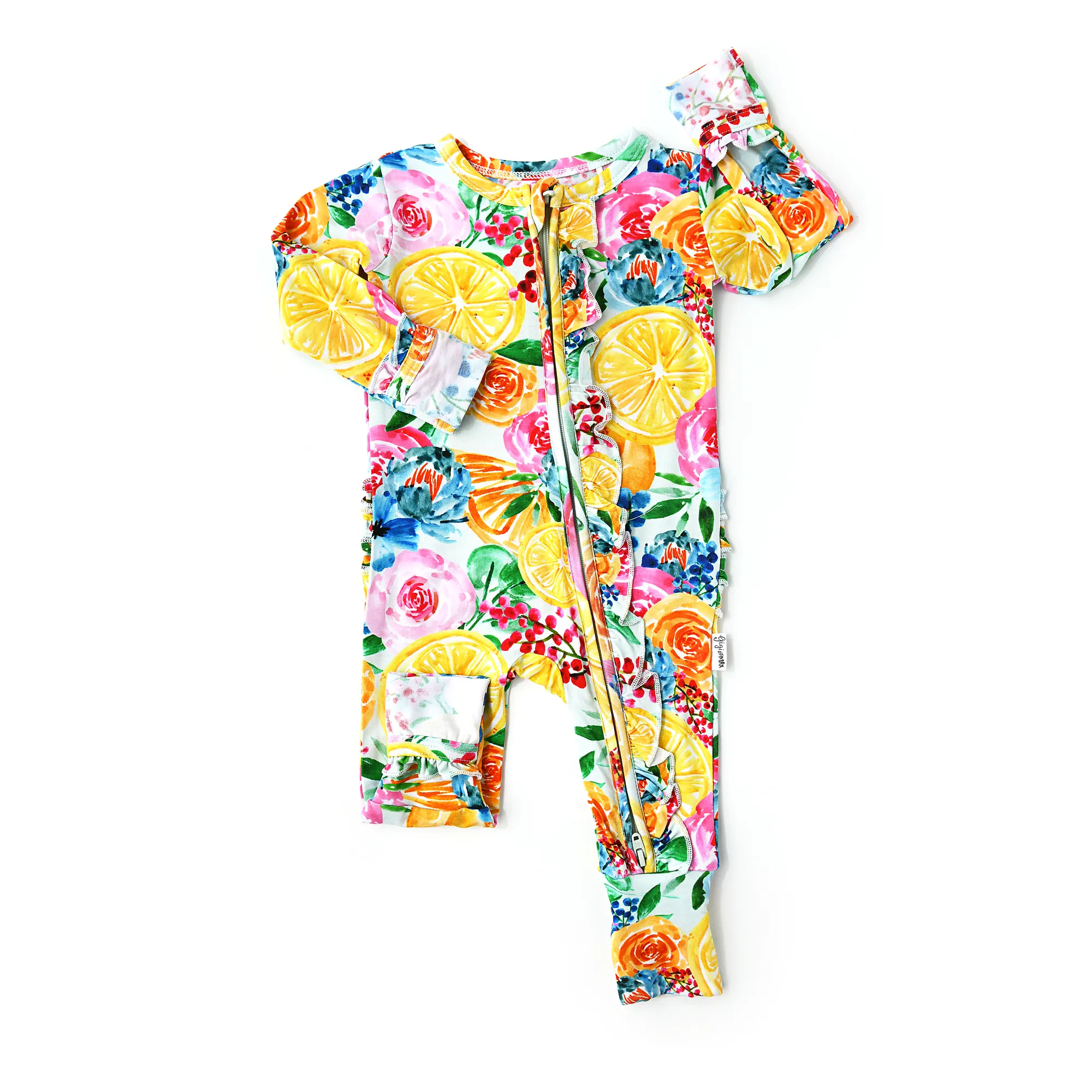 Gigi and Max Lillyana Lemon Ruffle Zip One Piece
