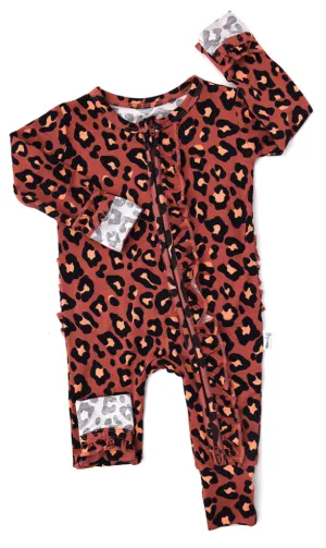 Gigi and Max Sienna Leopard Ruffle Zip One Piece