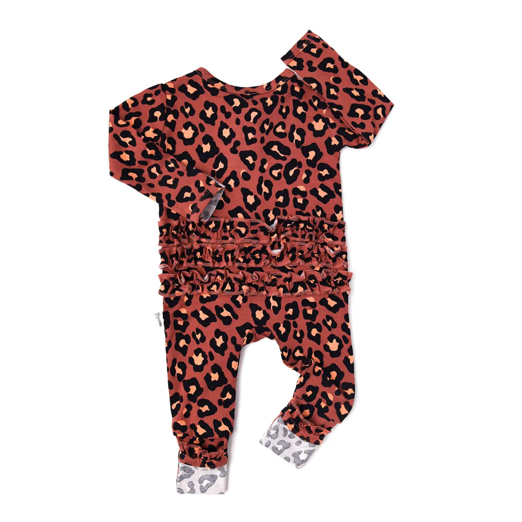 Gigi and Max Sienna Leopard Ruffle Zip One Piece