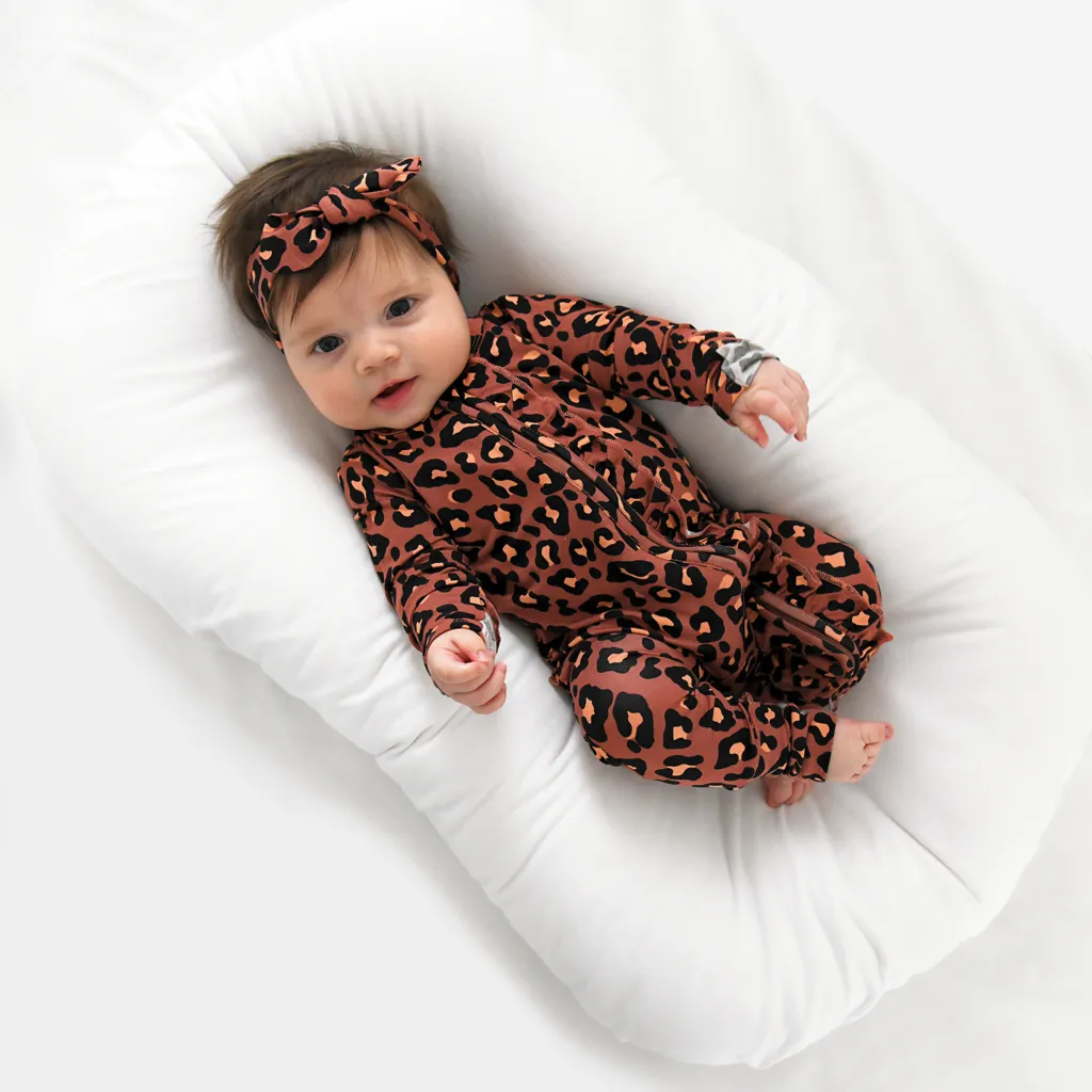 Gigi and Max Sienna Leopard Ruffle Zip One Piece