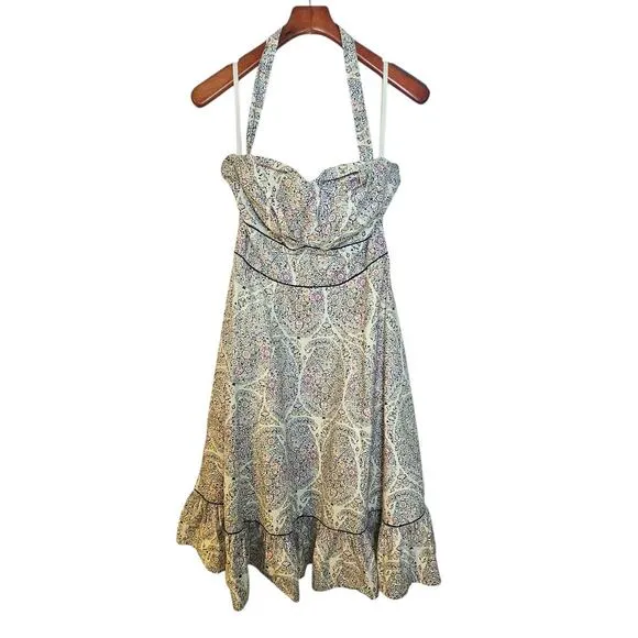 Girls From Savoy by Anthropologie White Halter Fit and Flare Dress