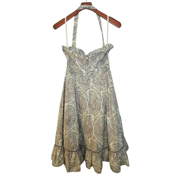Girls From Savoy by Anthropologie White Halter Fit and Flare Dress
