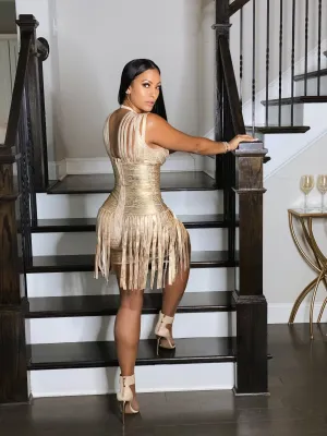 Golden Gurl Bandage Dress