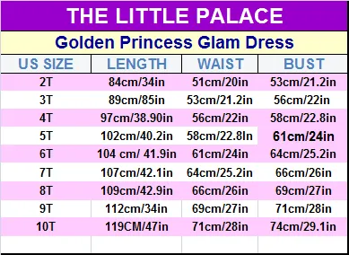 Golden Princess Glam Dress - Priority Shipping